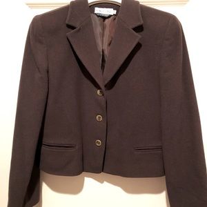 Wool short coat - dark brown